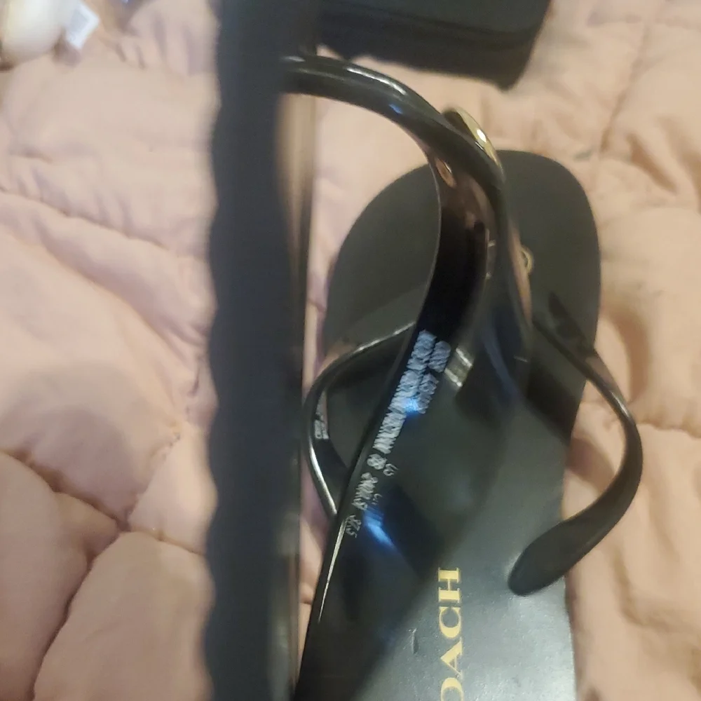 Coach Black Sandals with Gold Accents - Picture 10 of 11